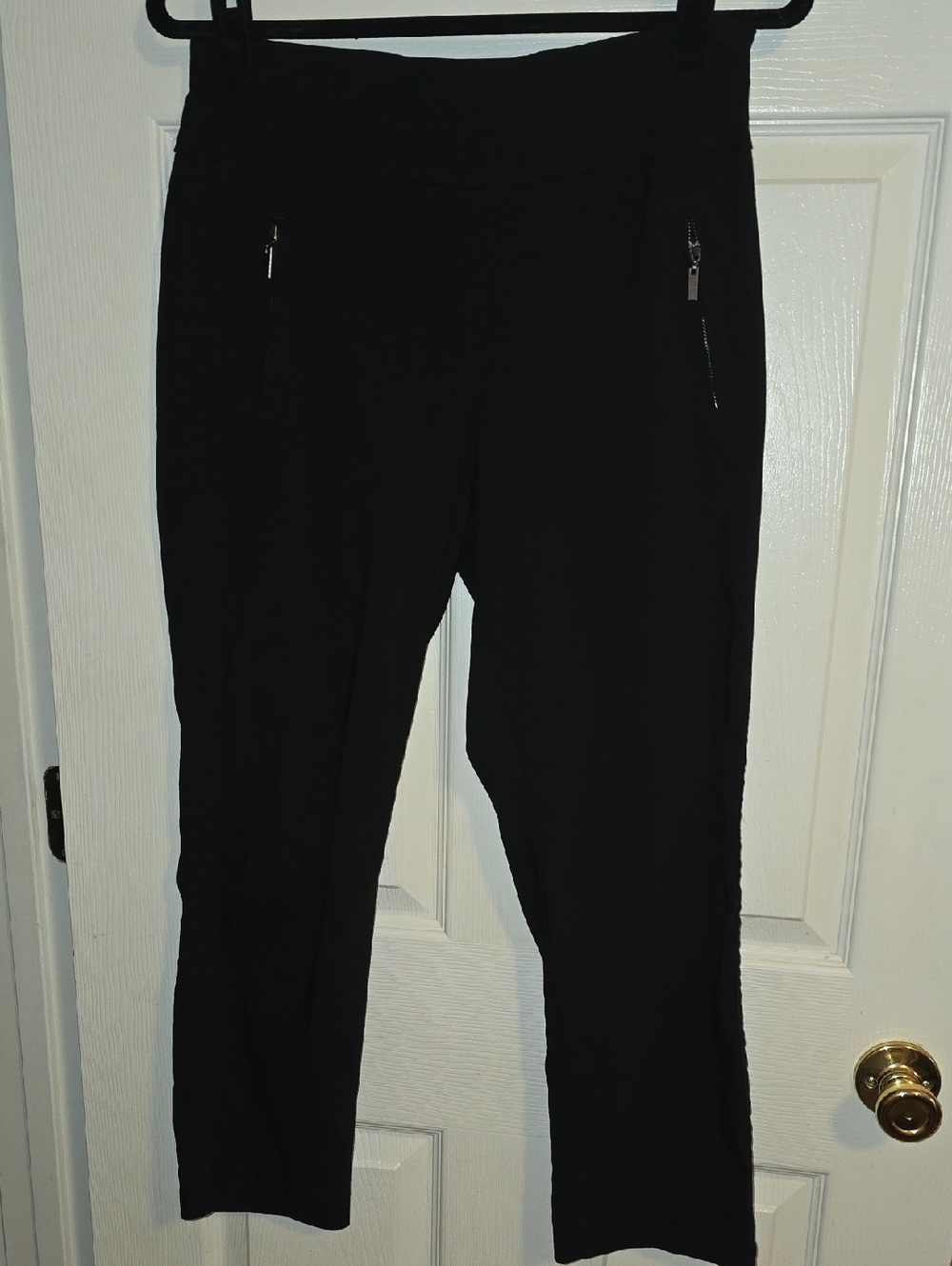 INC International Concepts Black Straight-Leg Zip Pocket Pants